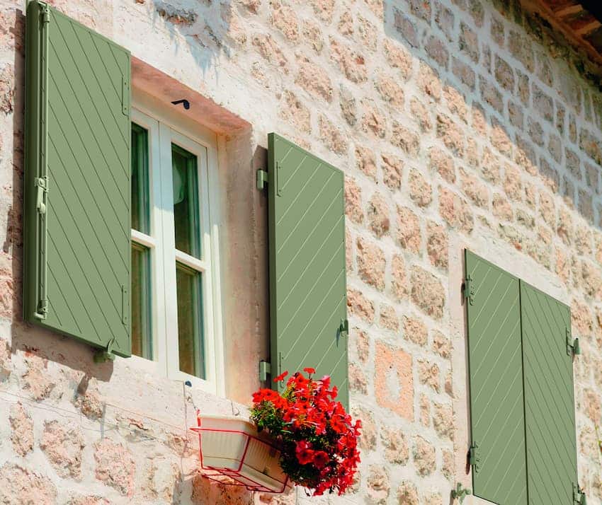 volets battants design gris olive