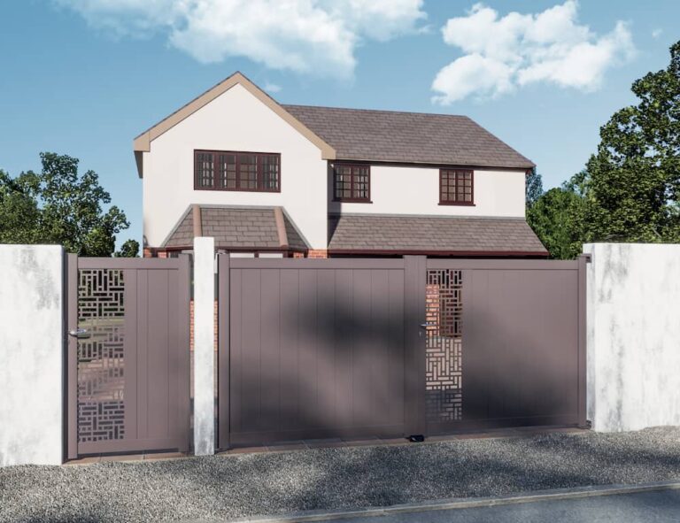 Portails battant marron