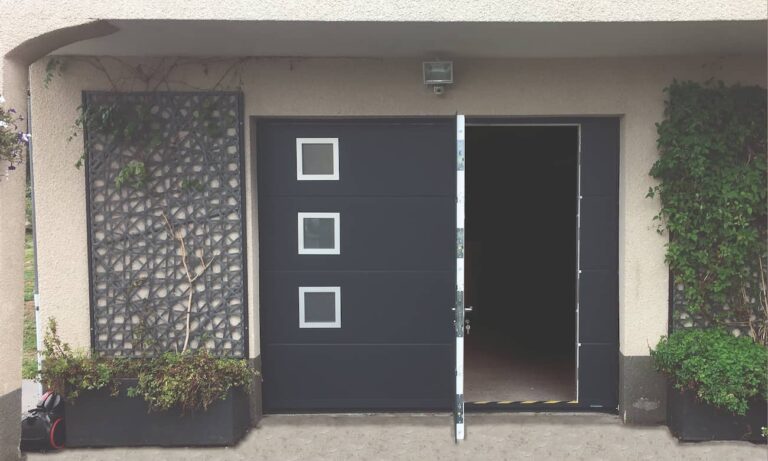 PROFALUX porte sectionnelle avec hublots et portillon Gris anthracite